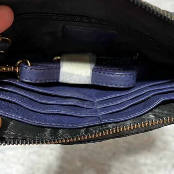 Mona B Posie Crossbody Wristlet Wallet Navy Blue - Picture 3 of 12